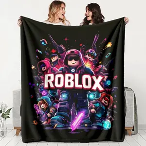 Cool Roblox Flannel Blanket, Cozy Blanket Throw, Comfortable Warm Durable, Ideal for Sofa Office Bed Camping Travel, Perfect Holiday Gift