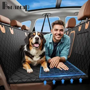 Benazcap 600D Heavy Duty Dog Car Seat Cover for Back Seat 2025 Upgraded Hard Honeycomb Bottom Back Seat Extender Holds 600lbs Waterproof Scratch Proof Nonslip Dog Hammock for SUV