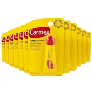 Carmex Classic Medicated Lip Balm Tubes, Lip Moisturizer for Chapped Lips, 12 Count