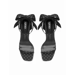 Cider BOWKNOT & POLKA DOT HEELED SANDALS