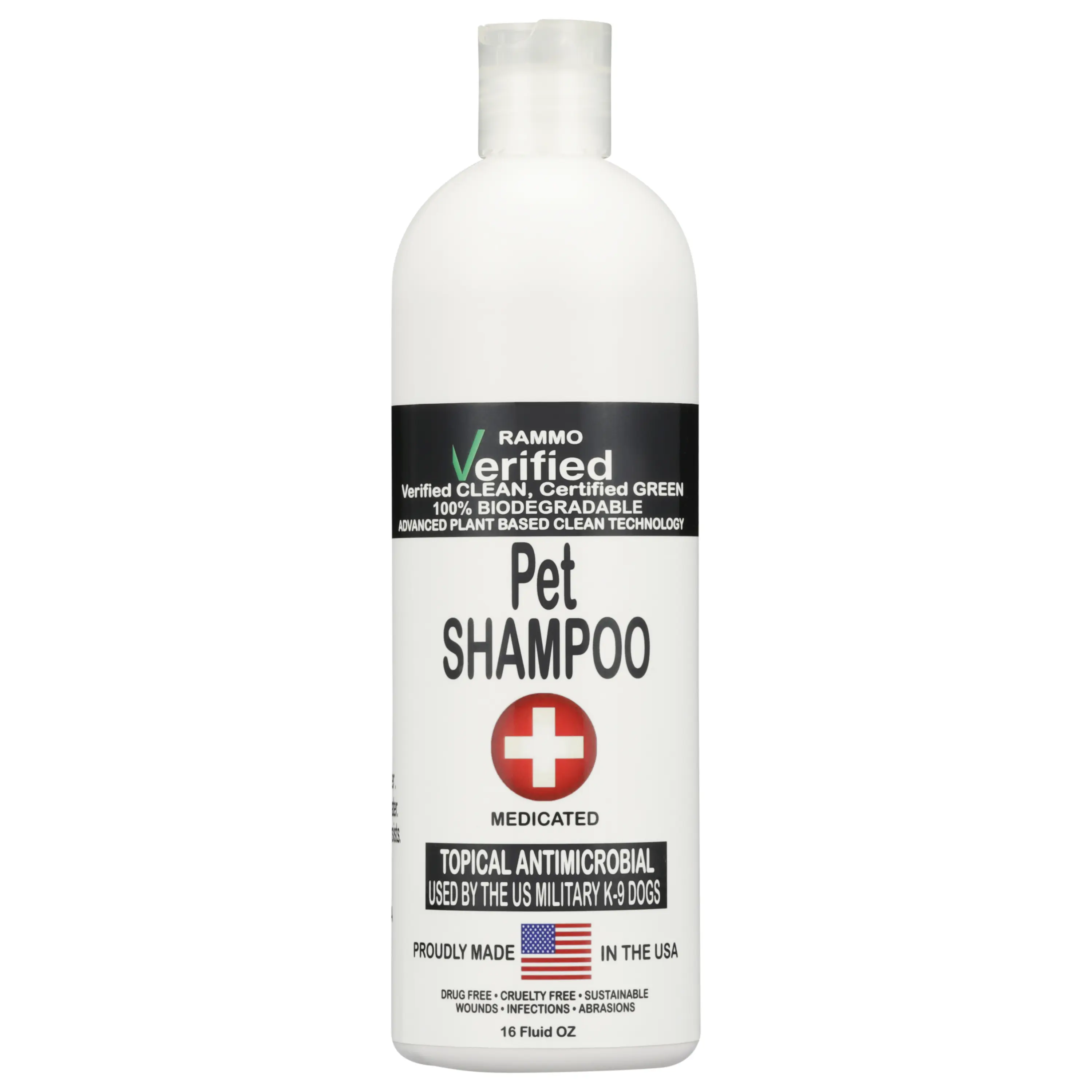 Antimicrobial Lemongrass & Thymol Liquid Pet Shampoo, Antiseptic Formula for Dogs & Cats, Supports Skin Health, Reduces Infection, Promotes Shiny Coat
