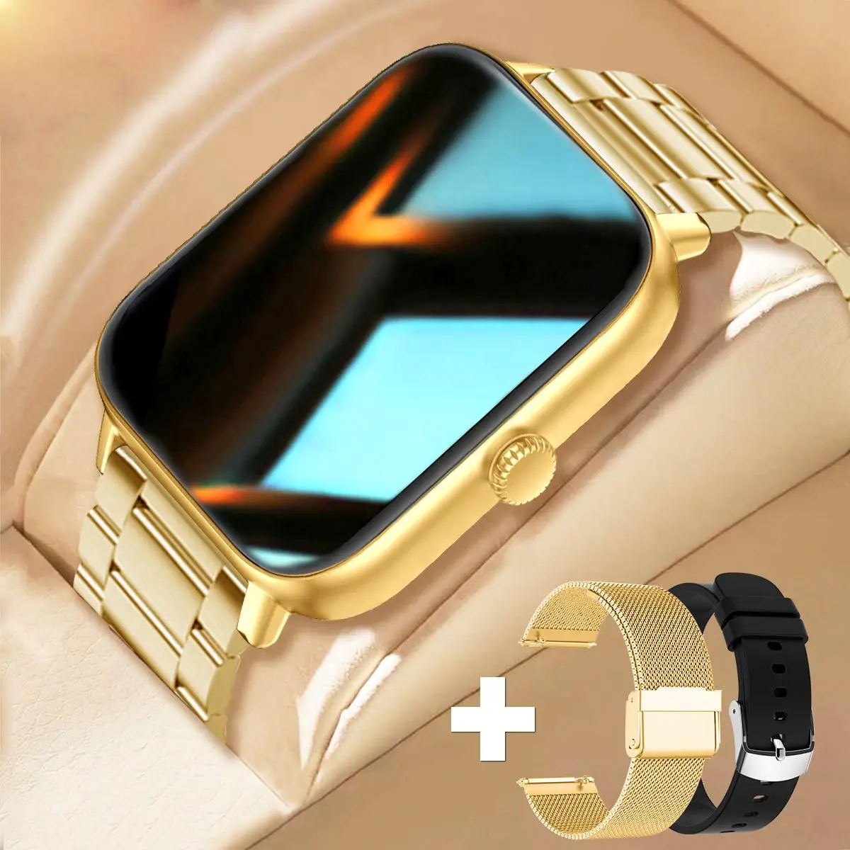 Smart Watch & Bands Kit, Touch Screen Digital Watch with Health Monitoring, Waterproof Full Touch Screen Sports Watch for Men & Women, Gifts Idea, Sma