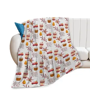 Fall Throw Blanket Decor Autumn Pumpkin Leaves Farmhouse Truck Flannel Fleece blanket for Couch Super Warm Cozy Plush 40''x50''