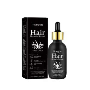 hair Hoegoa Hair Growth Serum for Thicker Stronger Hair Daily Scalp Care with Massage Applicator Safflower Seed Extract Ginseng Root Extract Castor Seed Oil  oil
