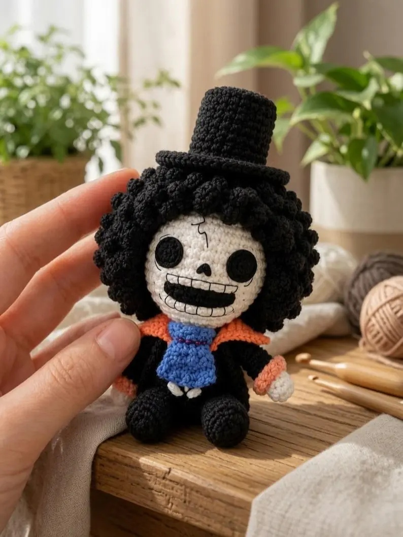 Handmade OneP !!! Anime Crochet Plush, Pirate Boy Amigurumi Doll, Kawaii Cotton Yarn Toy !!!