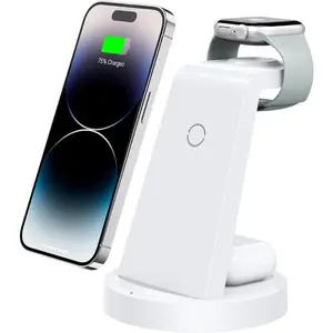 3 in 1 Charging Station for iPhone - Wireless Charger for Apple Products Multiple Devices - Charging Dock Stand for AirPods (for iPhone 16e 16 15 14 13 pro 12 11 X Max)