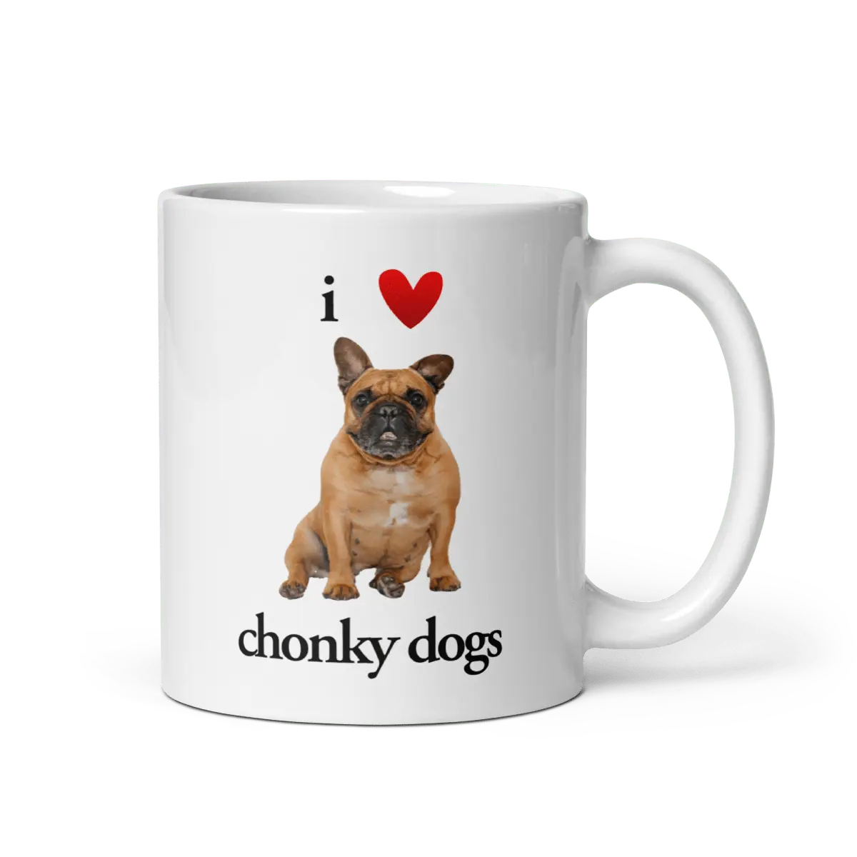 I ❤️ Chonky Dogs Mug | Funny Coffee Mug for Mom or Dad, Ceramic Aesthetic Words, Meme Merch, Gag Gift