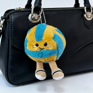 1pc Funny Beach Volleyball Doll Keychain, Plush Sports Toy Bag Pendant, Cute Decoration Key Holder Gift for Sports Lovers