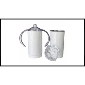 12oz Sublimation Baby Sippy Cup with 2 Lids - Stainless Steel Tumbler - Drinkware, Bottle