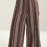 BloomChic Boho Geometric Pattern Wide-Leg Pants 【M-6XL】