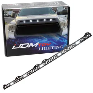 iJDMTOY Clear Lens Xenon White Full LED Front Upper Hood Bulge Insert Replacement Lighting Kit For Toyota 2014-2021 Tundra