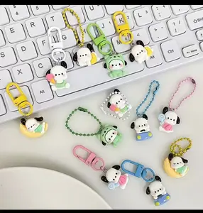 Cute Cartoon Dog Keychain Pendant Candy Color Sweet Girly Bag Charm Best Friend Accessory Small Gift 2026 Adorable