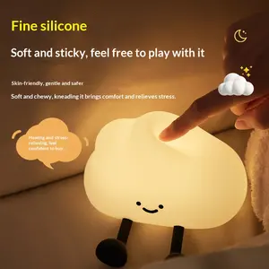 Touch-Control Night Light - Soft Silicone Cloud Lamp for Kids & Couples - Valentine's Day Gift - Skin-Friendly & Stress-Relieving