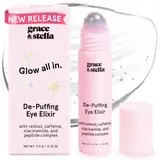 De-Puffing Eye Elixir – Eye Roller With Retinol, Caffeine For Puffiness Dark Circles Fine Lines | Hydrating Smoothing, Perfect For Gifting by grace & stella