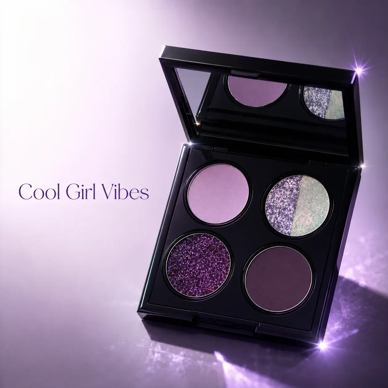 9-Color Purple Eyeshadow Palette with Matte, Shimmer & Glitter Finishes - Long-Lasting, Brightening & Alcohol-Free Hypoallergenic Makeup for Adults, Solid, Multi-Pack, Contains Neither, Formaldehyde Free, Glossy, 5.2G, Natural