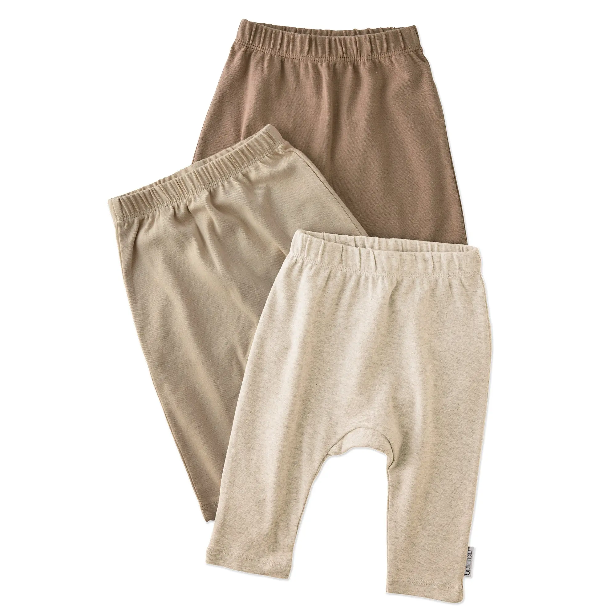 HARLOWE 3-Pack Harem Baby Pants 100% Organic Cotton