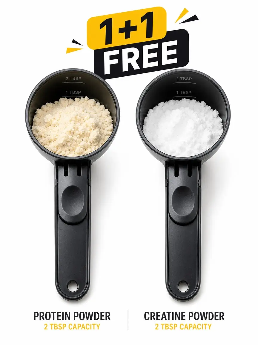 【Buy 1 Get 1 Free】Powder Scoop Funnel - High-quality scoop, perfect for pre-workout supplements, creatine, protein powder mixes, shakes, kitchen use, BPA-free plastic, 2-tablespoon capacity
