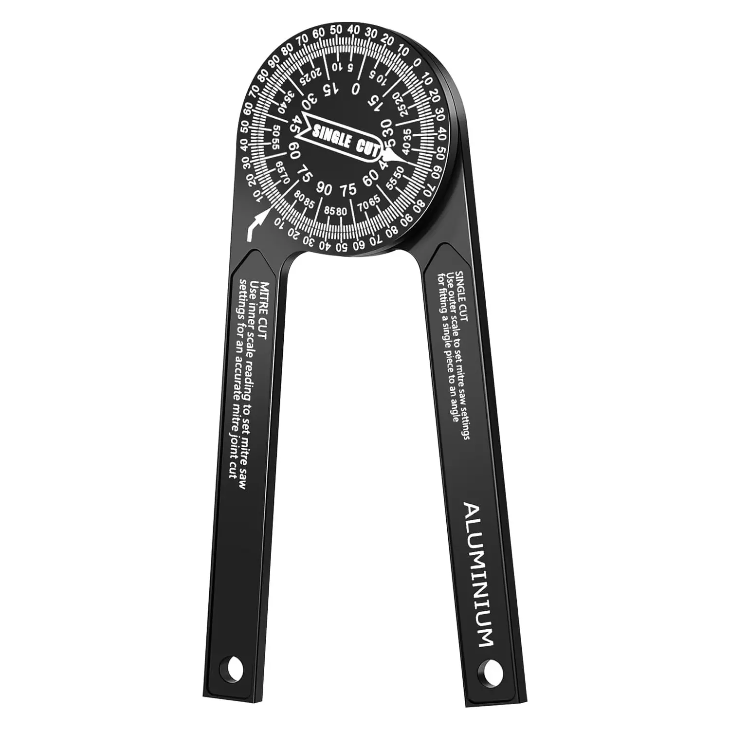 Precision Angle Finder, 7 Inch Aluminum Protractor with Laser, Hand Measuring Tool, Ideal for Woodworking, Plumbing & Construction, Interior/exterior Use