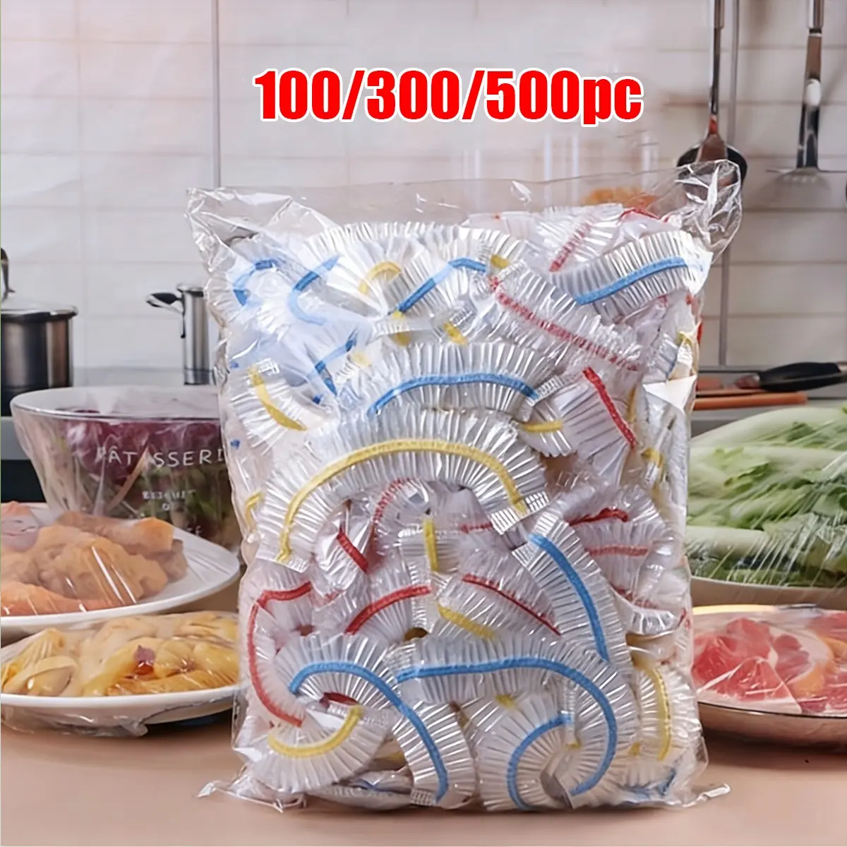 Disposable Food Storage Lids, Stretchable Food Wrap Covers, Single-Use Bowl Lids, Kitchen Food Storage Lids, Thick Kitchen Film, Refrigerator Food Wraps, Containers, Leakproof Lids