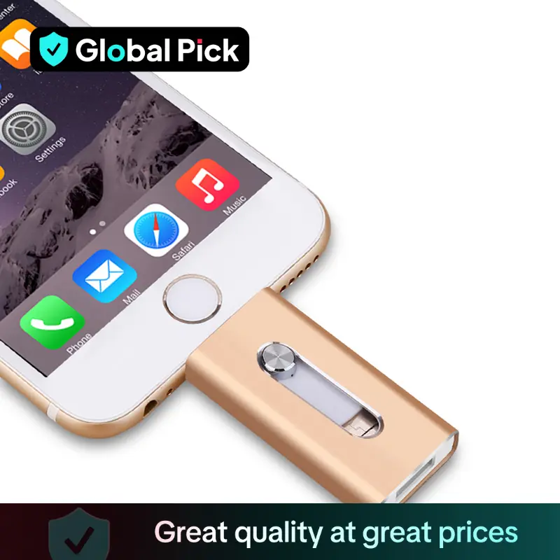 3 in 1 Flash Pen Drive for iPhone, 1 Count High Speed USB 3.0 Memory Stick, Thumb Drive for iPad, Android Phones, PC and More Devices