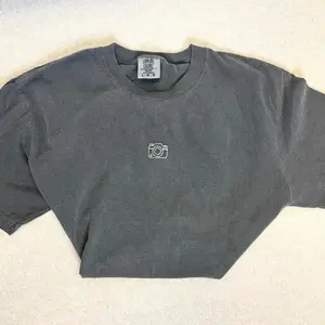 Photographer dainty minimalistic embroidered icon T-Shirt, aesthetic neutral. Photography Icons, Women's Top - Womenswear