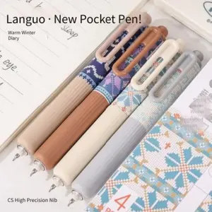 Blue Fruit 2.0 Doodle Pen, High Aesthetic Push-Button Neutral Pen, 0.5mm Pocket Pen, Quick-Dry Winter Diary Cs Practice Pen