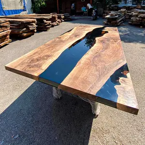 [OSS205] Olive Wood Epoxy Table custom epoxy river slab table, Executive Desk, Custom Large Epoxy River Table, Solid Wood Slabs Table, Large Computer Office Desk Workstation, Business Furniture for Home Office (ERT24010)