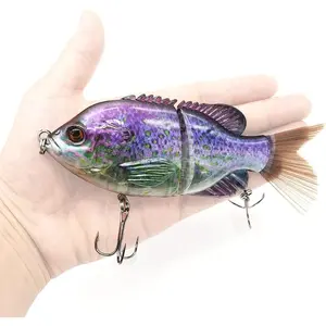 5.9in Multi Jointed Swimbait Fishing Lures ,2 Segment Big Giant Sinking Fishing Bass Lures,Crankbaits Swimbaits with Treble Hook