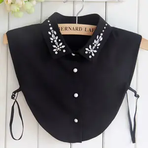 Black Rhinestone Dickey Collar | Women’s Dressy Layered Accessory