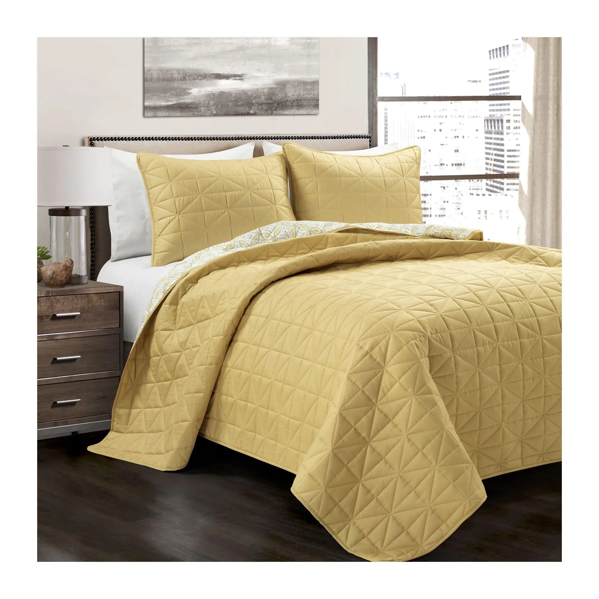 Lush Decor Mid-Century Modern Reversible Quilt3-Piece - F/Q