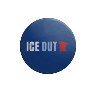 Ice Out Minnesota Pin Button, MN State Silhouette, Protest Rally Accessory, Election Campaign Supporter Gift, USA Voting Theme Collectible Button, Democrat Activist Lapel