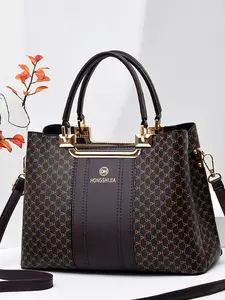 Women's Floral Print Large Capacity Handbag, New Fashion Versatile Vintage Shoulder Crossbody Bag, Stylish and Durable, Fashionable Patterned Bag