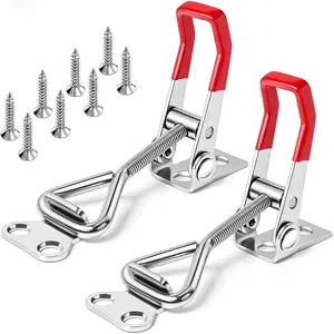 2 Pack 4001 Adjustable 304 Stainless Steel Toggle Latch Clamp, Quick Release 330Lbs Holding Capacity for Smoker Lid Jig Freezer Door Cooler Box Case Trunk Draw Chest