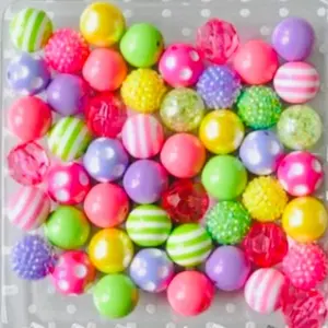 50 piece Summertime Mix 20mm Acrylic Chunky/Rhinestone Beads