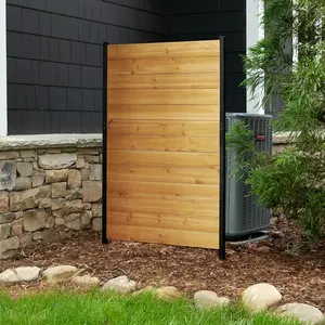 5ft H x 3.2ft W (1 Panel) No Dig Enclo Cedar Wood Privacy Screen, Great to Hide Trash Cans, Decorative Patio Screen, Outdoor Privacy Fence Panel, Air Conditioner Barrier, EC18043