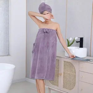 2026 New Ultra-Fine Fiber Couple Bath Absorbent Breathable Towel & Robe Set, Soft Skin-Friendly Material, Perfect for Home, Spa & Beach, Ideal Valentine's Gift