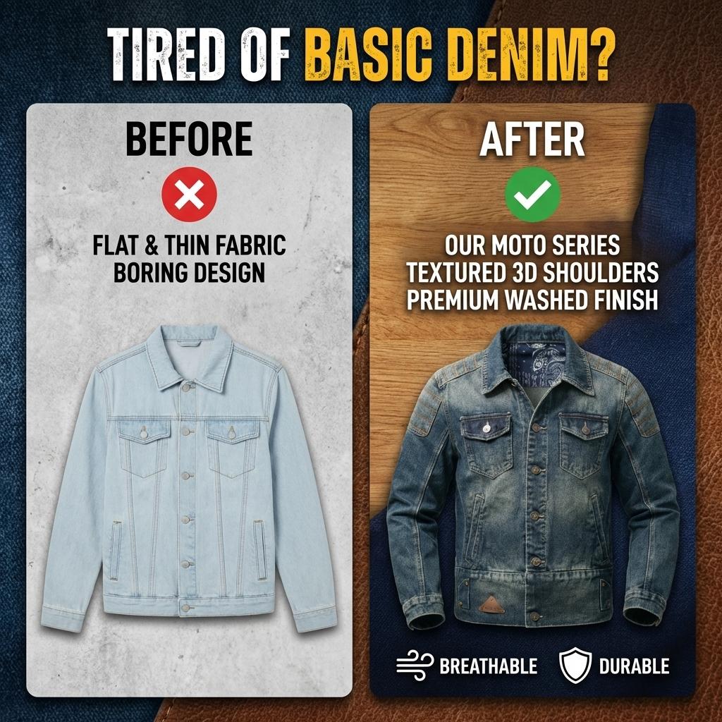 Men's Vintage Washed Denim Jacket, Retro Distressed Biker Jean Jacket with Paisley Lining, Classic Trucker Jacket with Shoulder Stitching, Casual Button-Down Motorcycle Denim Coat for Men, Fashion Streetwear Denim Jacket for Daily Wear, Riding, Outdoor