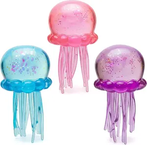KIDGENIUS 3-Pack Sensory Fidget Squishies - Viral Squishies, Jellyfish Soft Gel Squeeze Ball, Stretchy Jelly Texture, Anxiety & Stress Relief, Portable Calming Toy, Perfect Gift for Kids & Adults (Ages 3+)