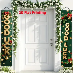 2pcs Farewell Party Decorations Porch Banner Green Good Luck Door Hanging Banner Good Luck Don't Forget Us Door Sign Background for Retirement Goodbye Party Decoration Supplies 12x70.8 Inches No Electricity Need
