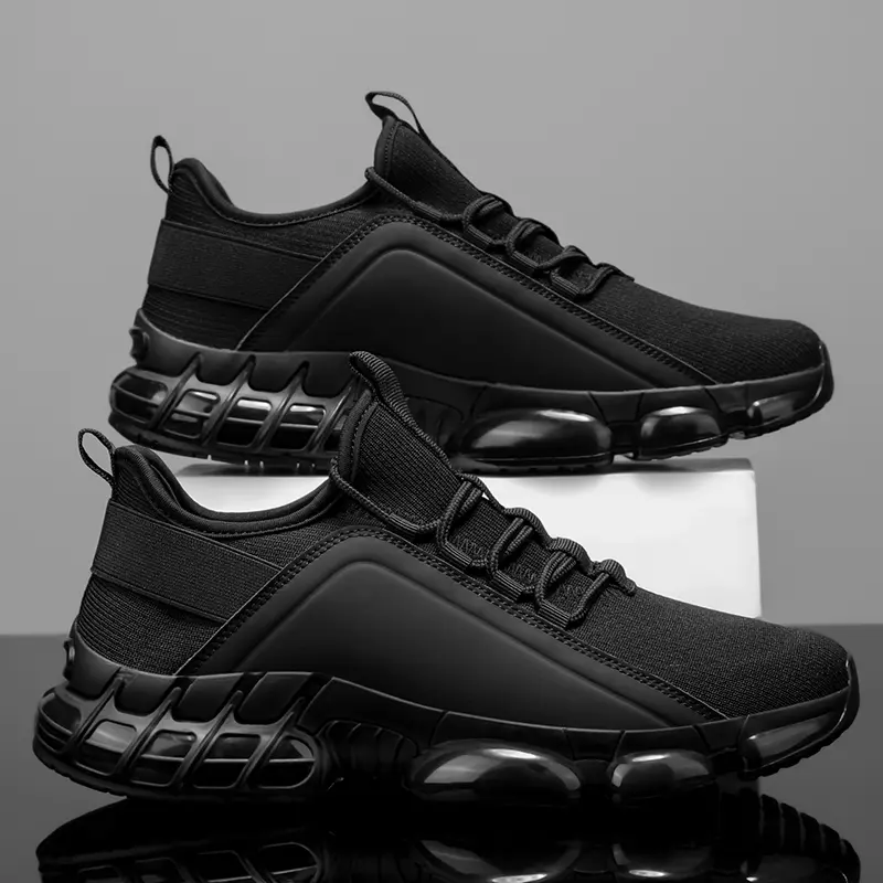 Men's Lightweight Breathable LowTop Running Shoes BlueBlack Mesh PVC Sole LaceUp Training Footwear for Outdoor Workouts and Casual Wear