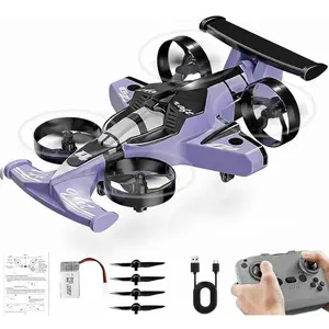 2 in 1 Flying RC Car Drone, 360° High Speed Rechargeable Dual-Mode Remote Control Flying Car Drone, 3 Speeds Drifting Stunt Drones Air Plane, 2.4Ghz 4WD Stunt RC Cars Vehicle, fun toy for all