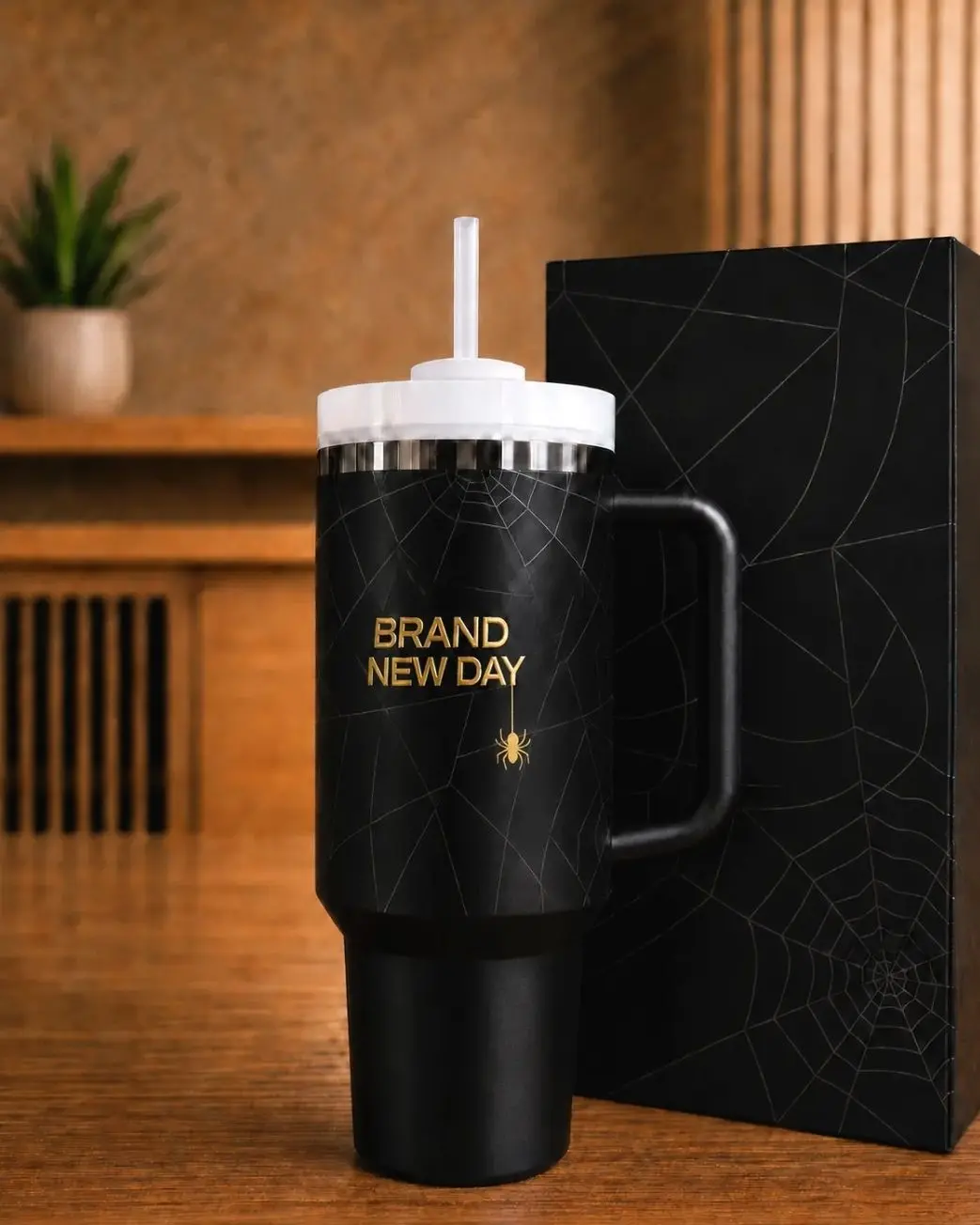 Spidey Brand New Day 40oz Tumbler with Handle & Straw, Red Blue Web Slinger Insulated Travel Cup, Friendly Neighborhood Masked Hero Mug, Comic Movie Fan Gift, Urban Superhero Inspired Drinkware