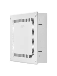 Structured Media Enclosure 14-Inch Recessed In-Wall TV Media Box With Cover, Cable Management System, Steel Chassis, Flush Mount Construction, Hidden Wiring, Durable Home Theater AV Equipment Housing For Organized Entertainment