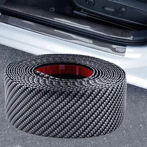 Anti Scratch Car Door Protection Strip Rubber Guard with Carbon Fiber Design Waterproof Easy Install Universal Fit for Vehicles