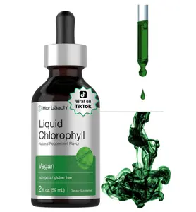 Horbäach Liquid Chlorophyll Drops | 2 oz | Vegan, Non-GMO, and Gluten Free Formula | Natural Peppermint Flavor