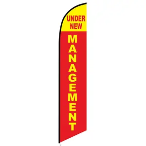 UNDER NEW MANAGEMENT 12ft Feather Banner Swooper Flag - FLAG ONLY (3)