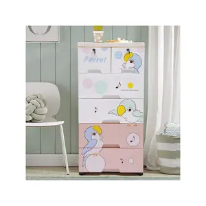 outstanding quality  Plastic Polar Bear Pattern Storage Cabinet With 6 Closet Drawers Tall Dresser Organizer For Living Rooms Bedrooms 19.69 13.78 * 40.16in