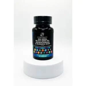 Nature's Healing Oils Irish Sea Moss Capsules Complex Sea Moss Advanced Plus Turmeric Extract 95% with Bladderwrack & Burdock Root sea moss