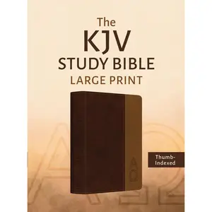 The KJV Study Bible, Large Print (Indexed) [Two-Tone Brown Alpha & Omega]