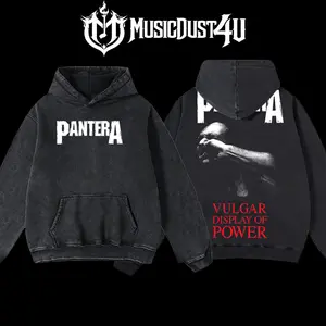 MusicDust4U Pantera "Vulgar Display of Power" Design 100% Premium Cotton 230gsm Washed Unisex Classic Fit Menswear Comfortable